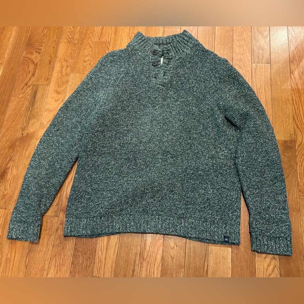 Fat Face Charcoal green and and white Cowl Neck Sweater NWOT men’s XXL